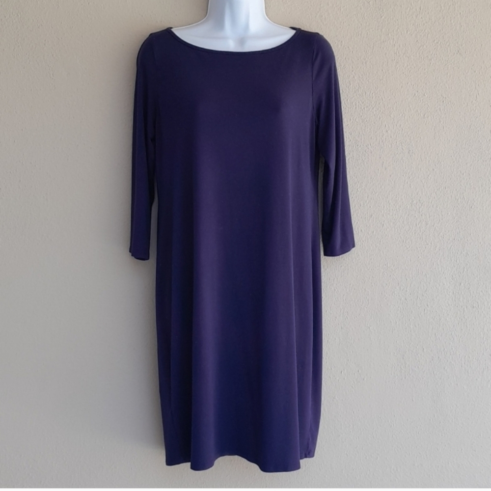 Eileen Fisher Navy Blue Tee Shirt Dress Women's Size small